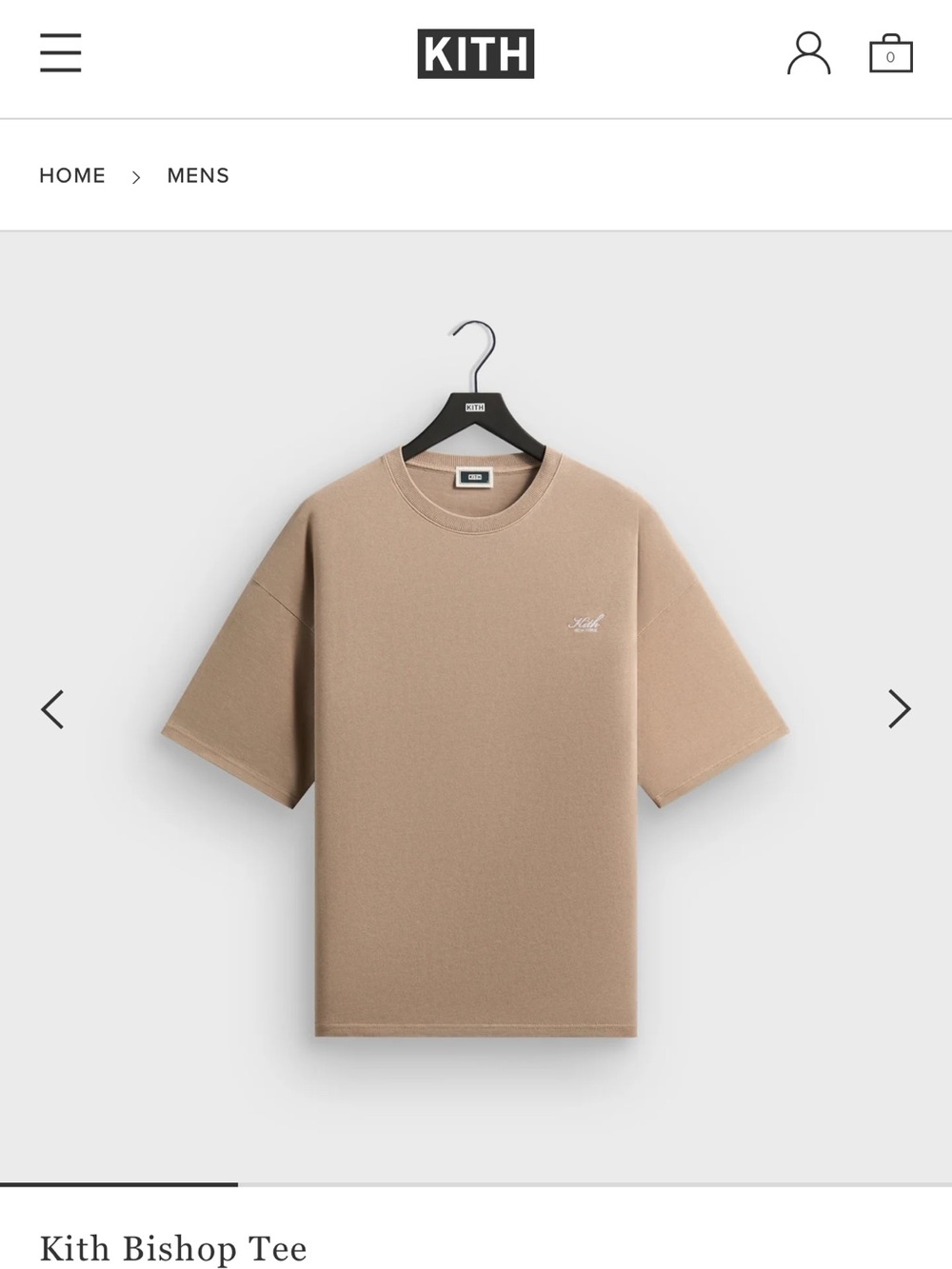 Kith Bishop Tee in Molecule Tan